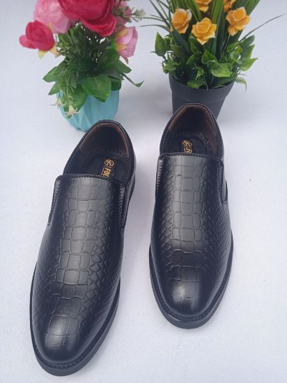 Picture of Crocodile Printed Leather Black